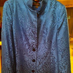 Blue Nina McLemore Embossed Jacket Size 8